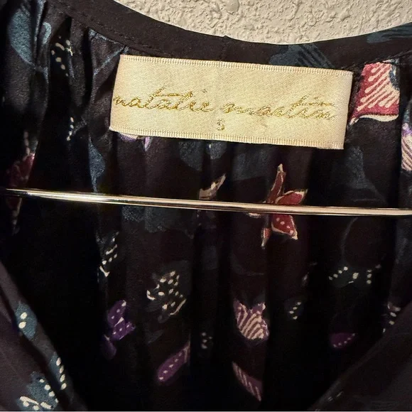 Natalie Martin Briana Dress in lotus print Nero Colorway wedding guest Silk - Picture 2 of 10